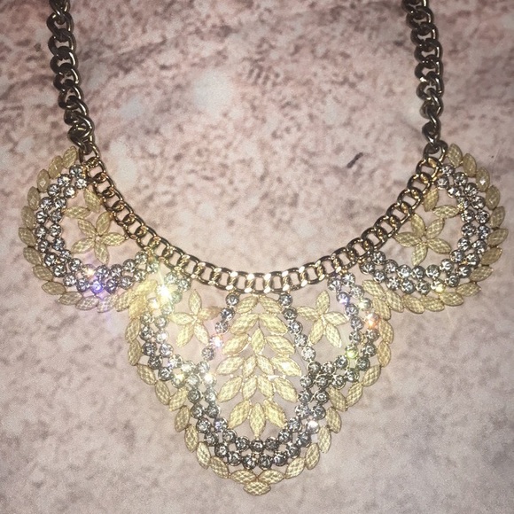 ALDO Gold Cream with silver jewels Necklace - Picture 2 of 4